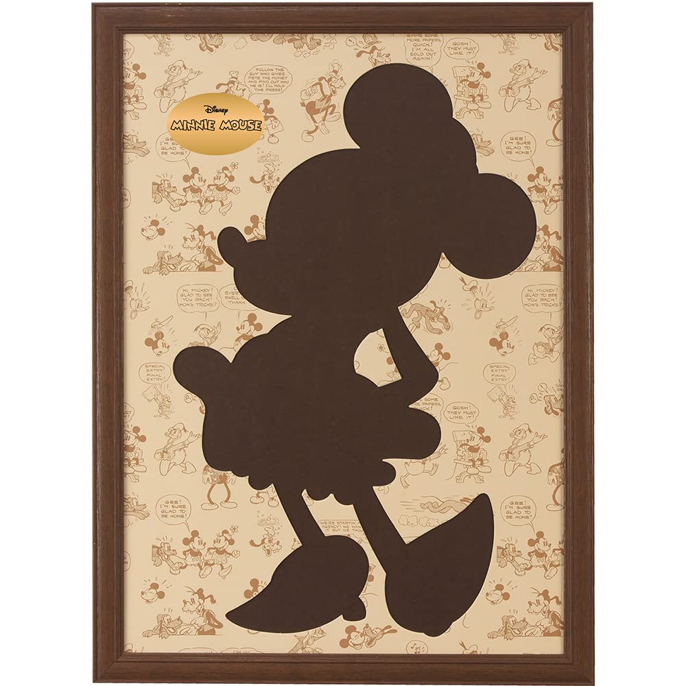 Yanoman Jigsaw Puzzle Silhouette Frame Disney Minnie Mouse Exclusive Patterned Mount with Ornament Stickers Cell Cover Hanging Cord Panel Frame UV-Cut