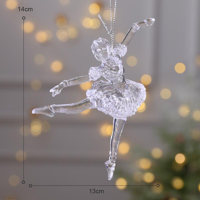 Snowflake Icicle Drop Ornaments Crystal Christmas Tree Transparent Decoration Pendant Christmas Home Decoration Navidad 2023