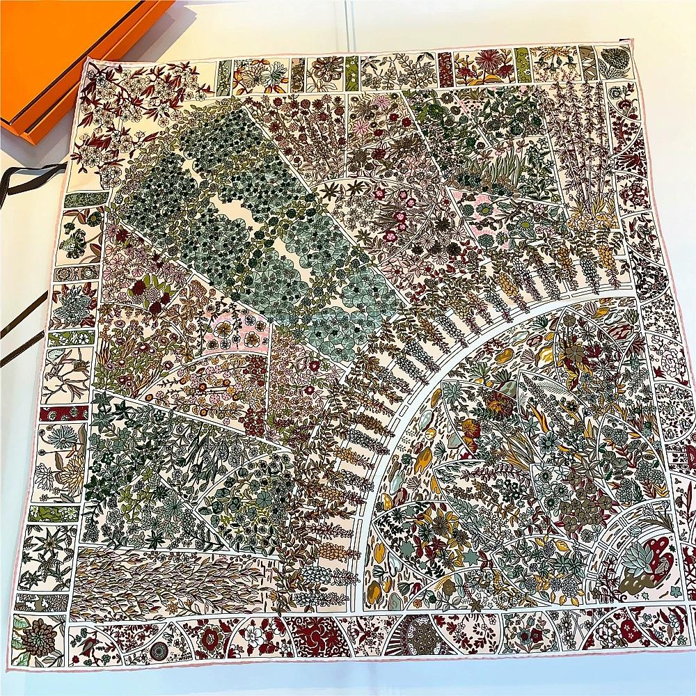 

90СМ Ручной Ролл Твиловый Шелковый Шарф Женский Осенний Нарядный Квадратный Шарф Эшарп Фуляр Женский Платок Бандана Хиджаб 90x90cm