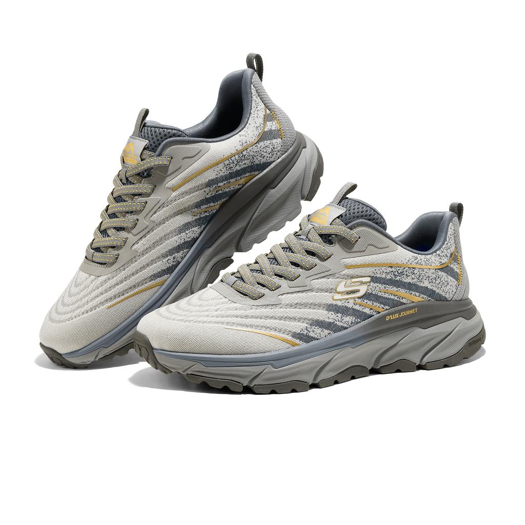 Skechers DLUX Journey Trail Lightweight Comfortable Durable Low-Top Outdoor Functional Shoes Men shoes Gray 237416-GRY