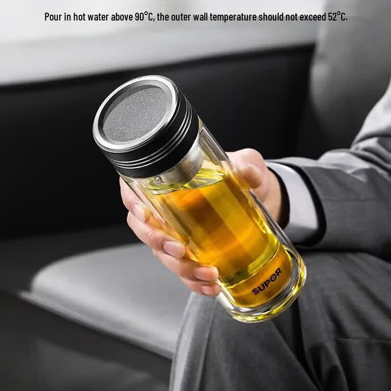 SUPOR Double-Layer Tea Separation Glass Cup