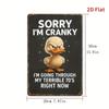 Metal Wall Art Duck Retro Sign for Bar Vintage Sorry I'm Cranky Plate 12x30 cm