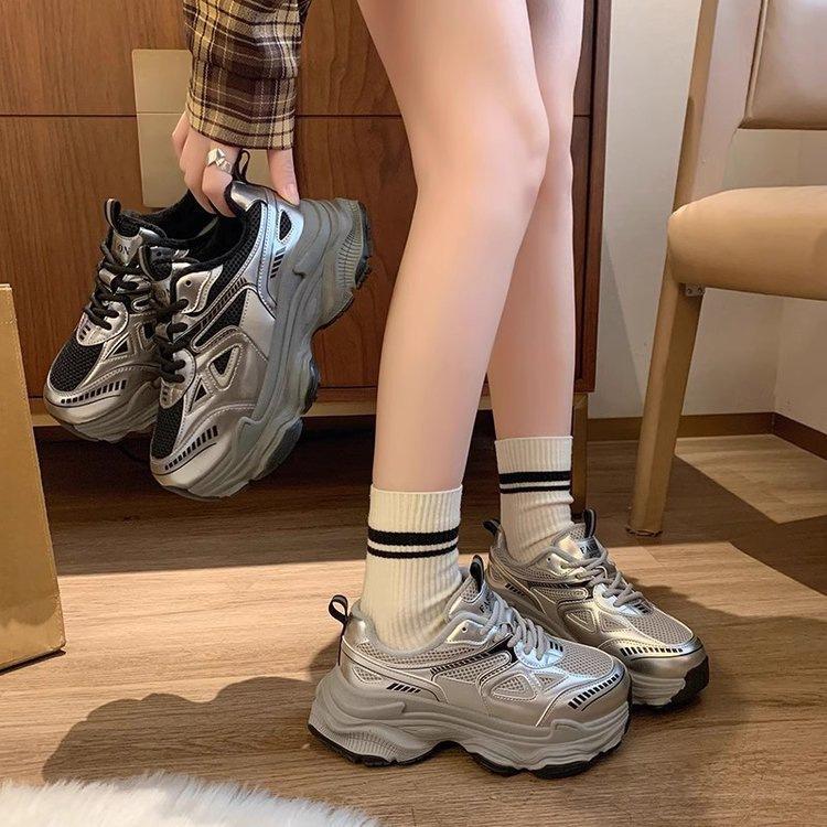 Fleece Dad Shoes Women's 2025 Autumn and Winter New Sports Explosion Versatile Thick-soled Heightening Casual Women's Cotton Shoes Sports Shoes