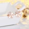 Korean Style 925 Silver Needle Clover Diamond Stud Earrings For Women