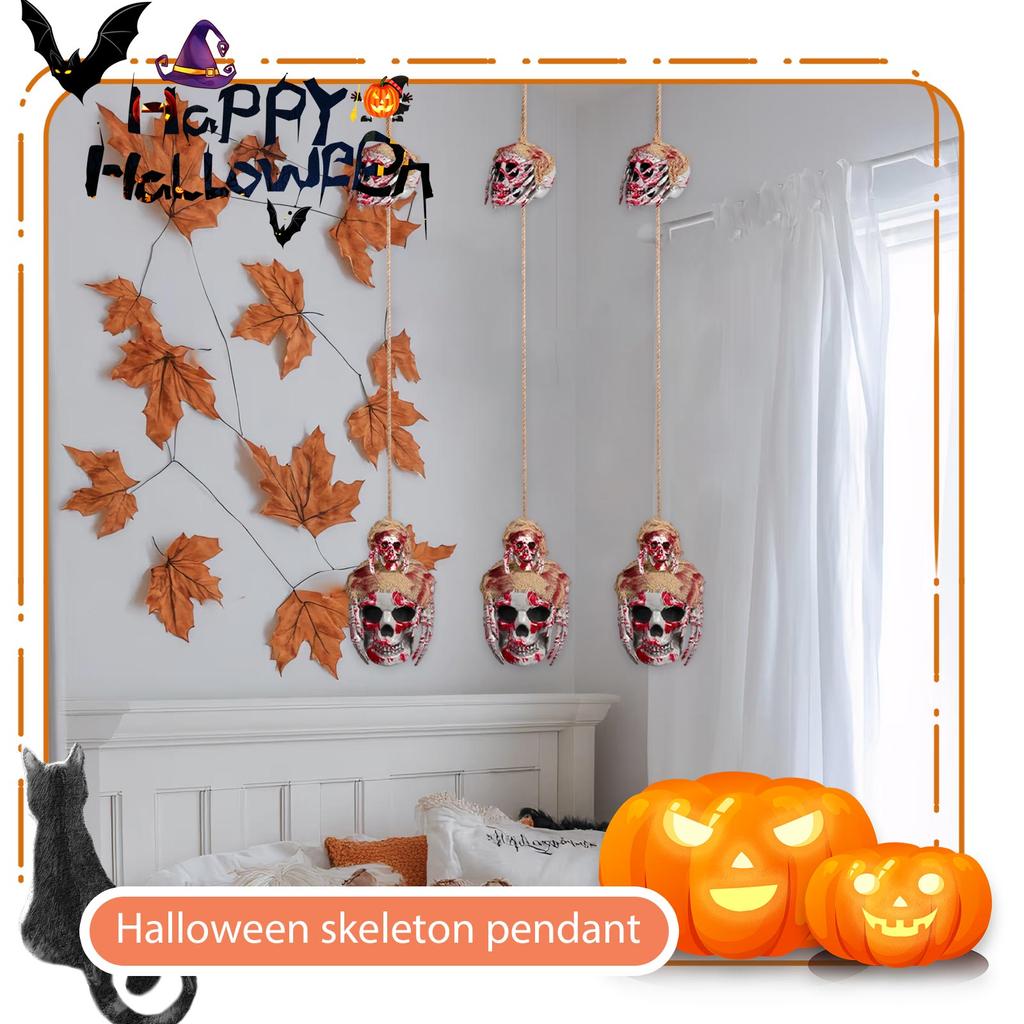 Halloween Props Hanging Specter Cranium Bleeding Hand Pendant Simulation Plastic Cranium