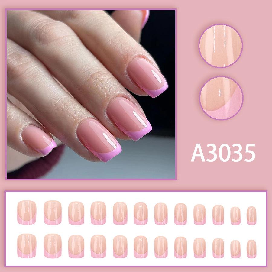 

Square Pure Desire Nude Pink Cute Versatile False Nails - 24 PCS Wearable Stickers