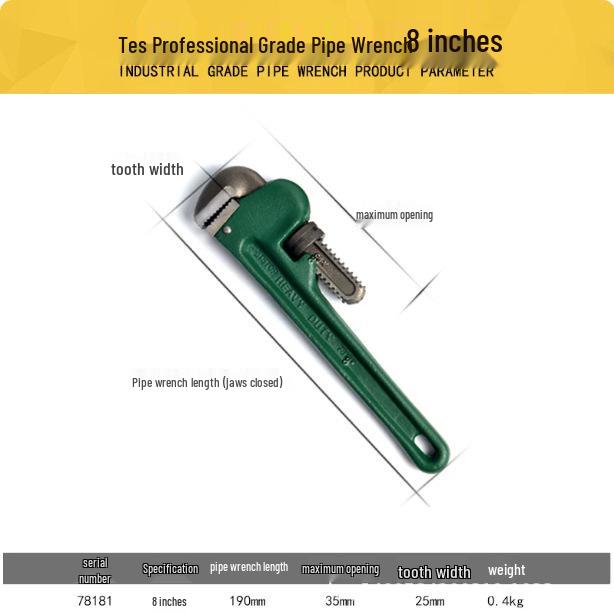 Tes Tools Adjustable Heavy-Duty American Style Pipe Wrench & Installation Pliers