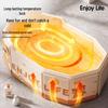 Eco-Friendly Portable Folding Baby Bathtub: Thick, Insulated, Large Sit & Lie Design with Quick Open, No Installation Required, Cartoon Patterned.
