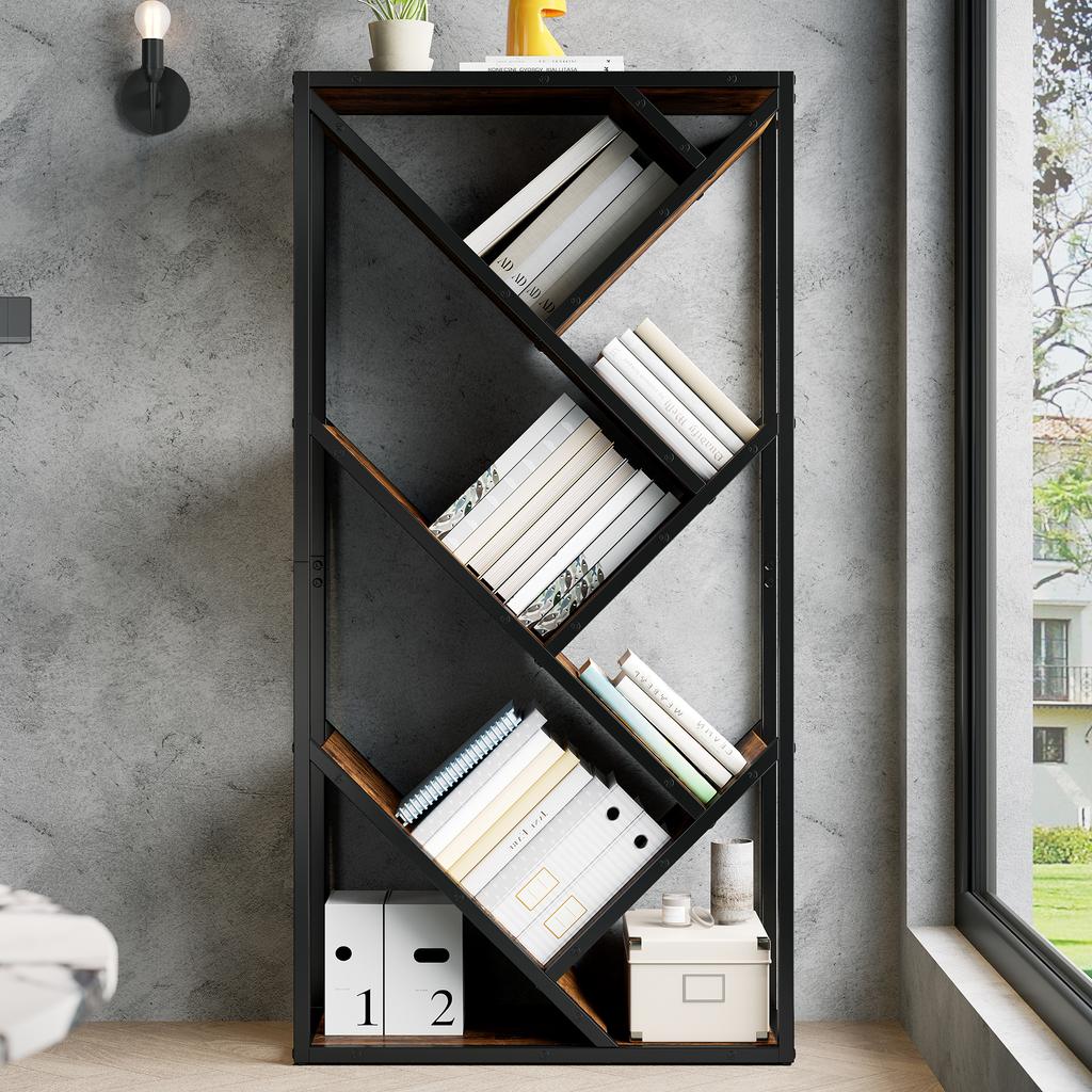 80×35×160 cm Tree Standing Shelf 8 Levels, Corner Shelf Space-Saving, Storage Shelf for Bedroom, Living Room, Home Office, Sturdy, Anti-Tip, Bookshelf