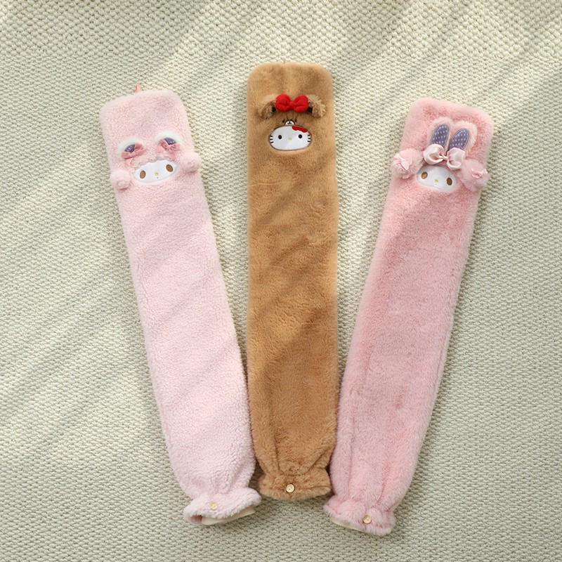 Cozy Long Plush Hot Water Bottle with Thick Warm Neck Scarf for Girls & Boys - Autumn/Winter