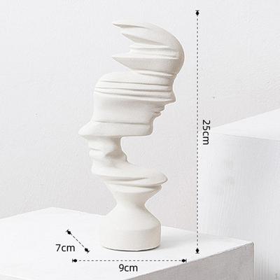 Human Face Figurine Art Piece for Desk And Indoor