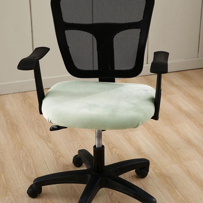 Buy Stretch Velvet Office Chair Seat Covers Removable Computer Stool Seat Covers Spandex Dining