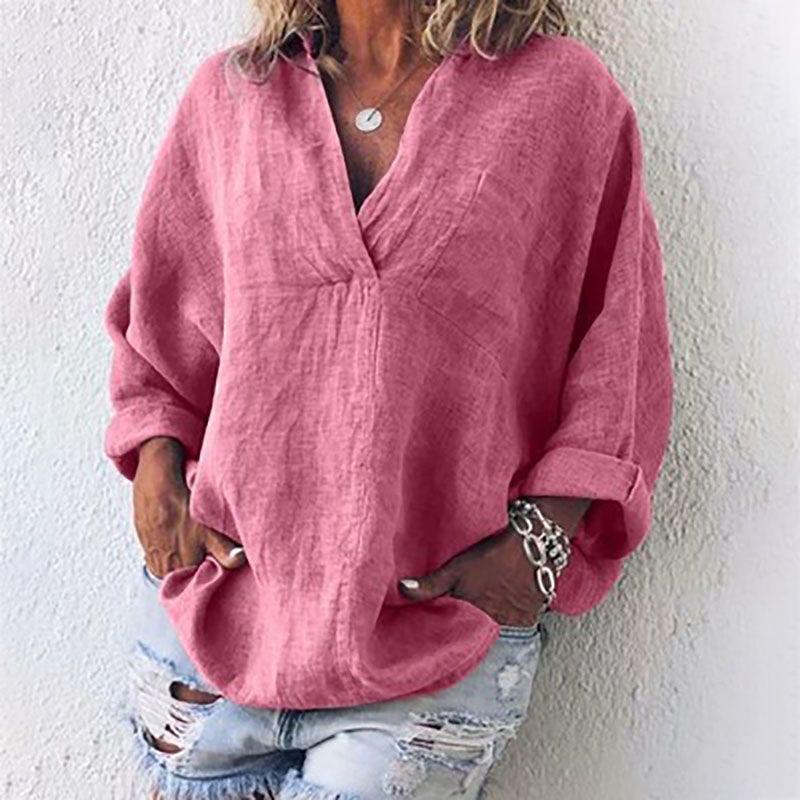 Elegant And Timeless Women's Oversized Cross V Neck Blouse With Ethnic Appeal