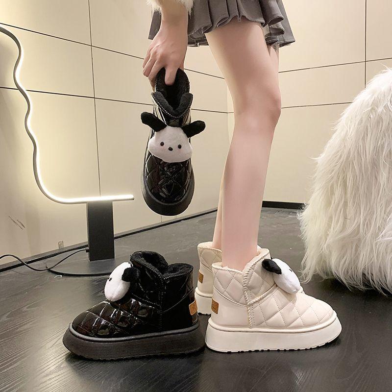 Cute Chunky Winter Booties Round Toe Plush Snow Boots for Women Y2k Padded Boot Trend 2025 Designer Luxury Fashion Woman Shoes