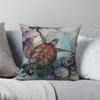 Turtle And Coral Square Pillowcase Polyester Linen Velvet Printed Zip Decor Throw Pillow Case Bed Cushion Cover