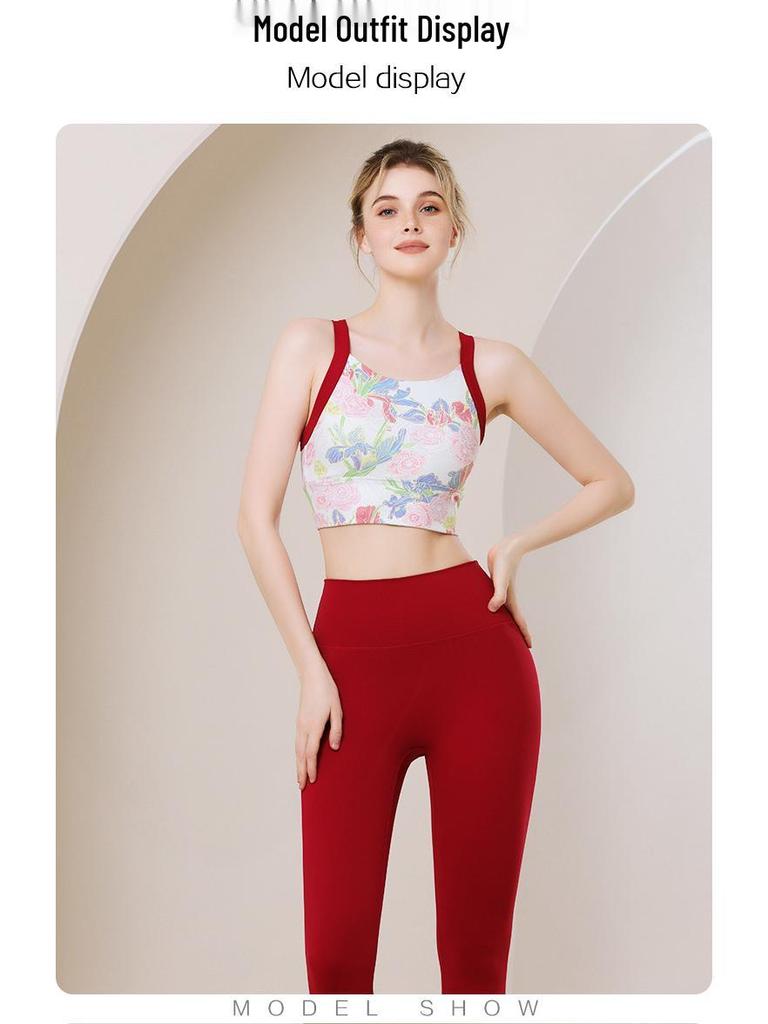Neue Farbe Damen Stoßfestes Yoga Fitness Tank & Sportunterwäsche Set - Hohe Intensität Seitenboob-Unterstützung zum Laufen