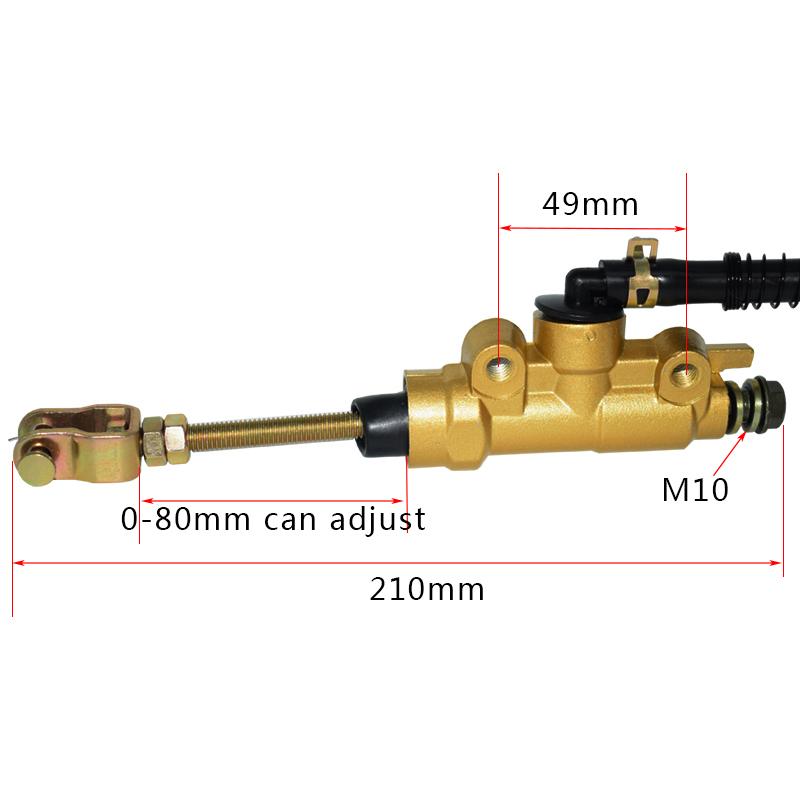 10MM Motorcycle Rear Brake Master Cylinder Pump for Honda CR80 CR85 CR125 CR250 CR500 87-07 Motorcycle ATV Dirt Pit Bike