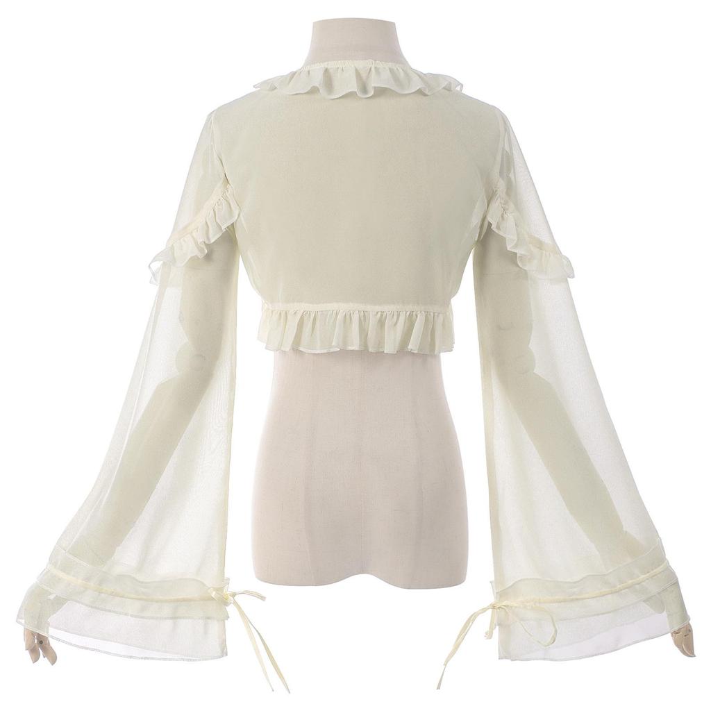 Evropský a americký gotický Lolita večerní kabát - Dámská dlouhorukávová šifonová šála pelerína