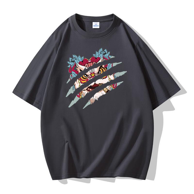 Opera Mask Pattern Men's Short Sleeves Loose Tee 100% Cotton T-shirt Large Size