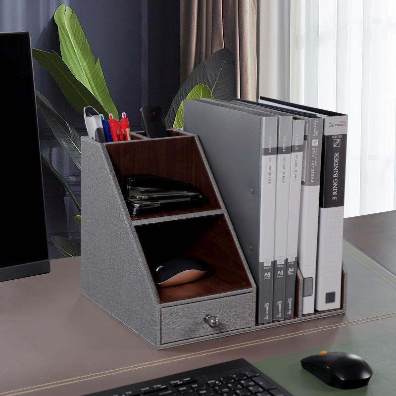 File Rack, Desktop Bookshelf, Storage Box, Office Material Shelf, Folder with Drawers