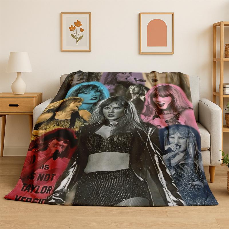 Sänger T-Taylor Singer Musik Flanelldecke Weiche Warme Überwurfdecke für Schlafzimmer Wohnzimmer Bett Reise Camping Picknick Geschenk