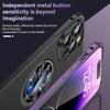 Luxury Spring Buckle Frosted Metal Bezel Magnetic Suction Wireless Charging Phone Case Suitable for iPhone 14 13 12 Pro Max Fall Protection Cover
