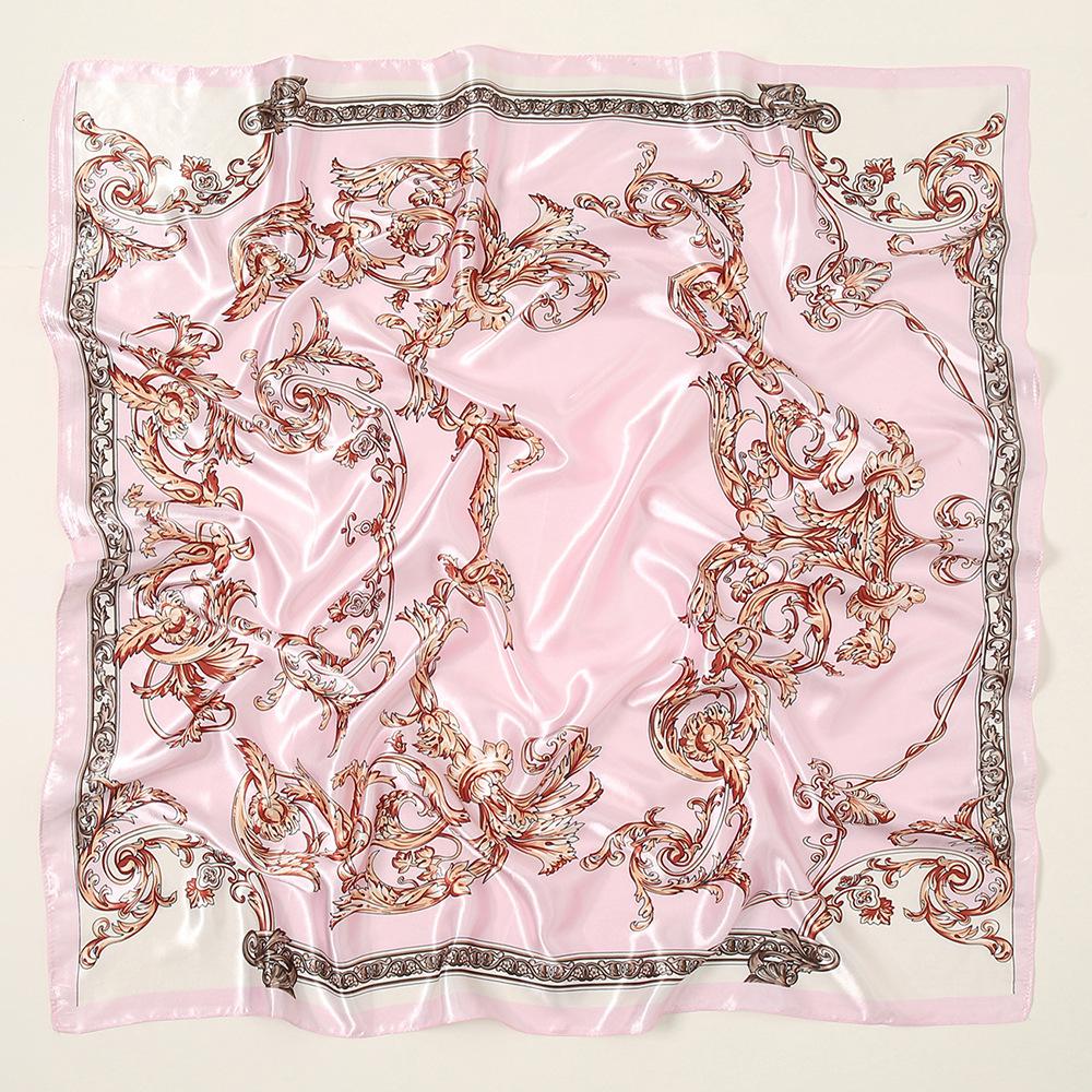 Head Scarf Women Luxury Brand Square 90*90cm Silk Foulard Satin Bandana Cheveux Soft Neckerchief Hijab Hair Scarves For Ladies