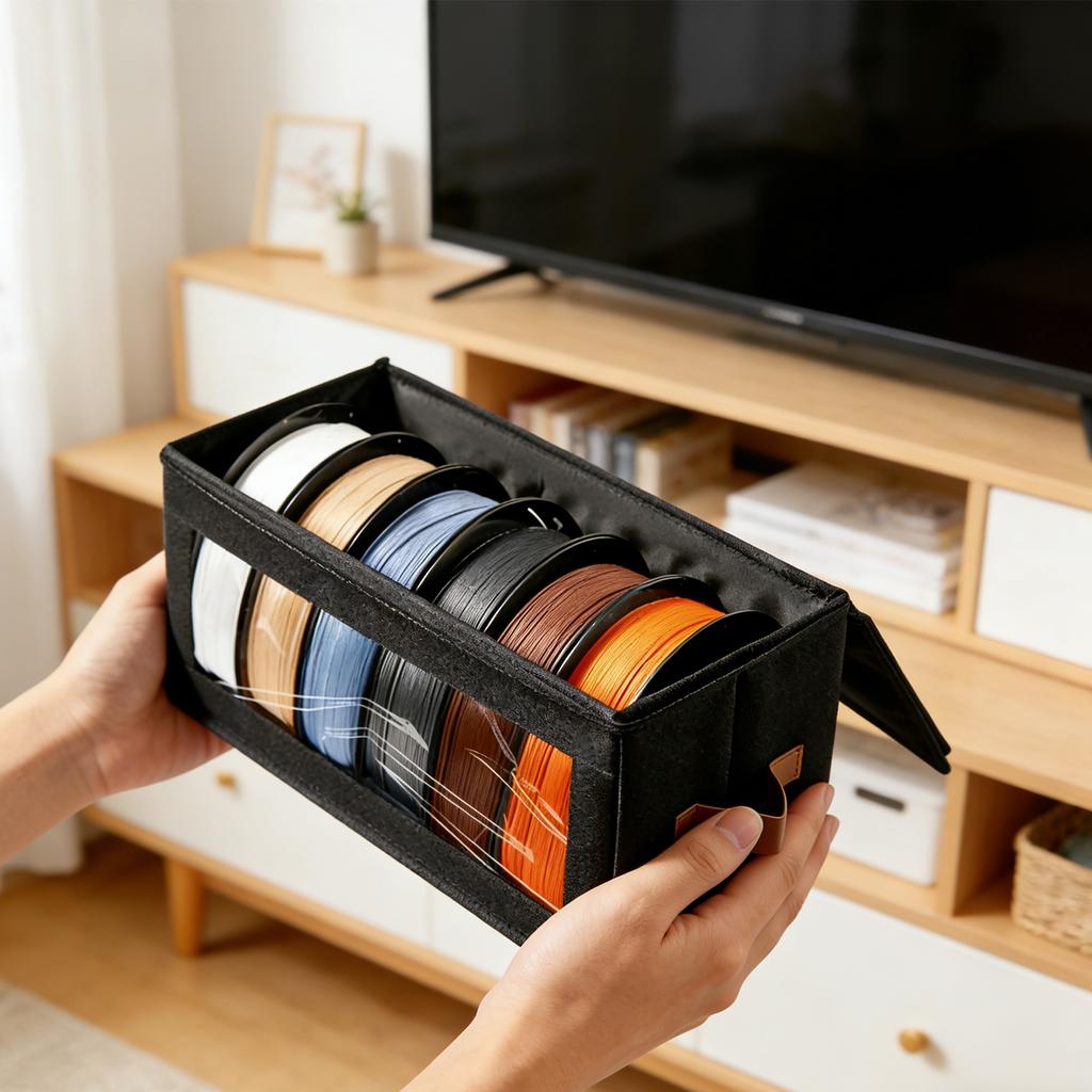 Filament Storage Bag with Desiccants 3D Filament Dryer 4 Spools 1KG Stackable for 3D Printing Enthusiasts Home Studio Workshop