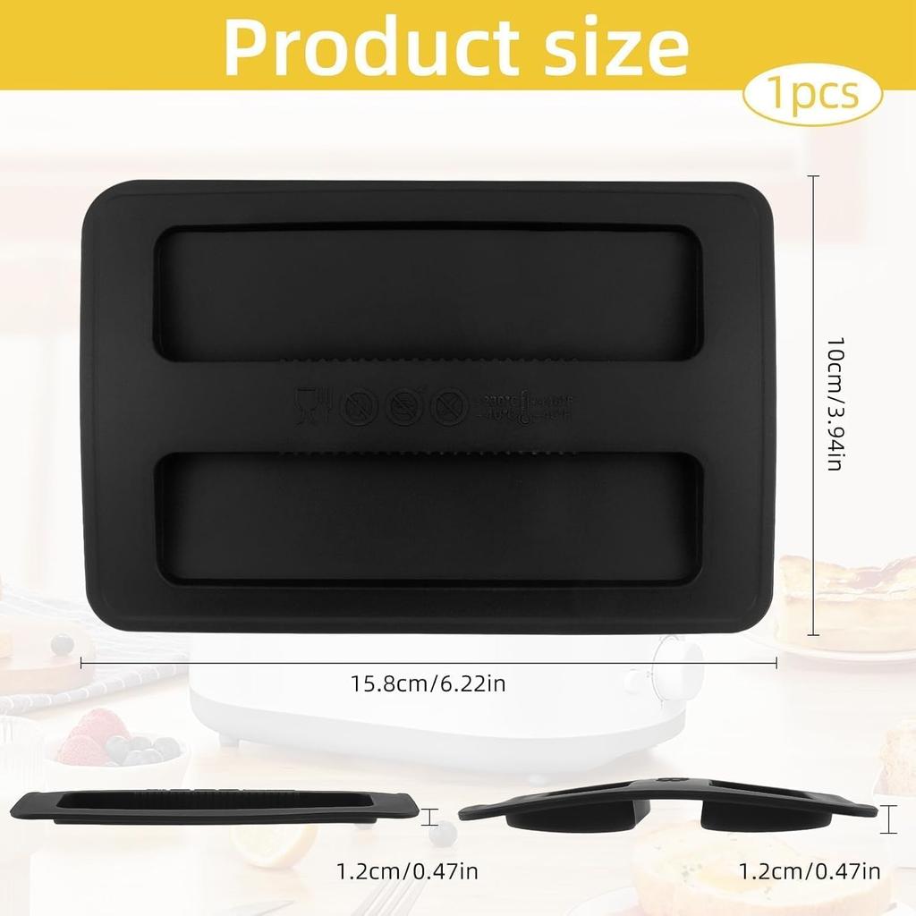 Silicone Toaster Top Cover, 1PCS Toaster Cover Black Bread Maker Dust Machine Covers Protector Lid Sandwich Machine Part Accessories
