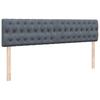 Enjoy restful nights with this Ottoman bed with mattress and LEDs in dark gray 160x200 cm velvet fabric