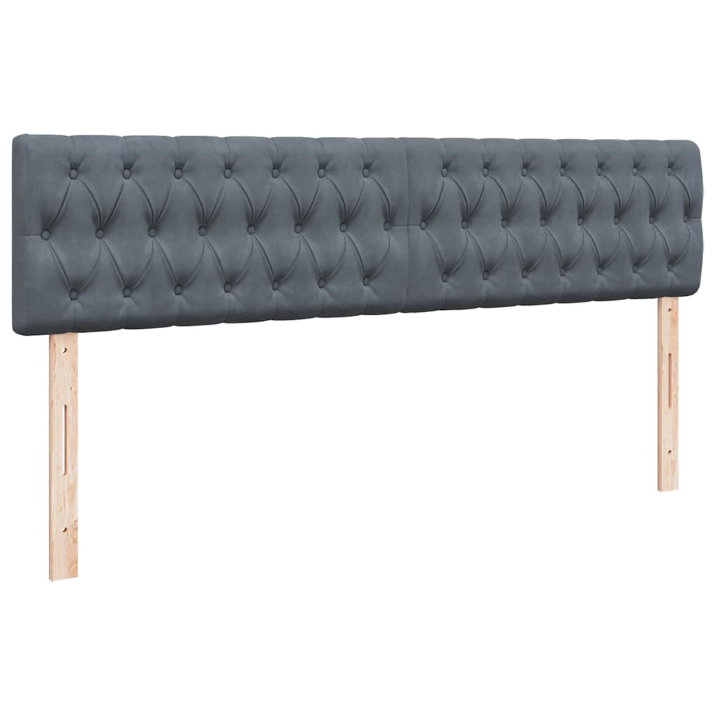 Enjoy restful nights with this Ottoman bed with mattress and LEDs in dark gray 160x200 cm velvet fabric