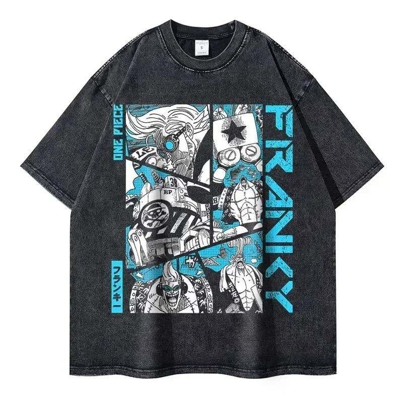 2026 Roronoa Zoro T-shirt Vintage Lavata Anime One Piece T-shirt Streetwear Oversize L-Luffy Manga Top Magliette Cotone