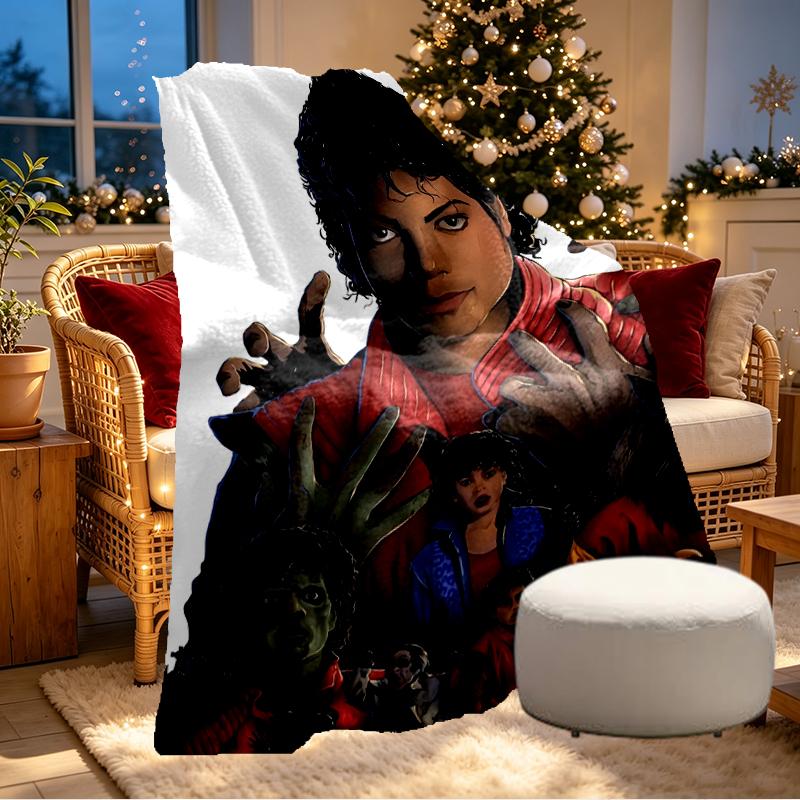 Coperta Stampata Michael Jackson - Morbida e Confortevole, per Camera da Letto, Viaggio, Divano, Decorazione Casa - Regalo di Compleanno Natale per Amico