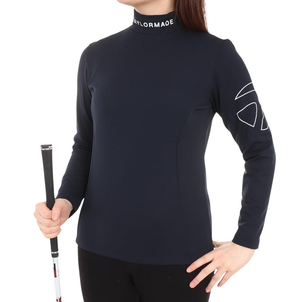 TaylorMade Club TM Brushed L/S Mock Shirt, Navy, Size L, Women's, 2023FW, TL171