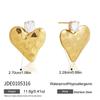 Stainless Steel Heart Necklace Luxury Niche Accessory Women Layered Necklace Earrings Vacuum Gold Plating Waterproof Jewelry