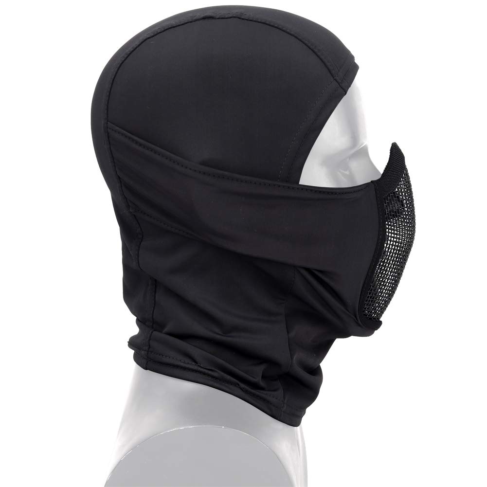 [PHOENIX IKKI] Lightweight, stretchable, sweat-wicking, quick-drying, breathable balaclava/ski mask with steel mesh. Ideal for airsoft, military, and