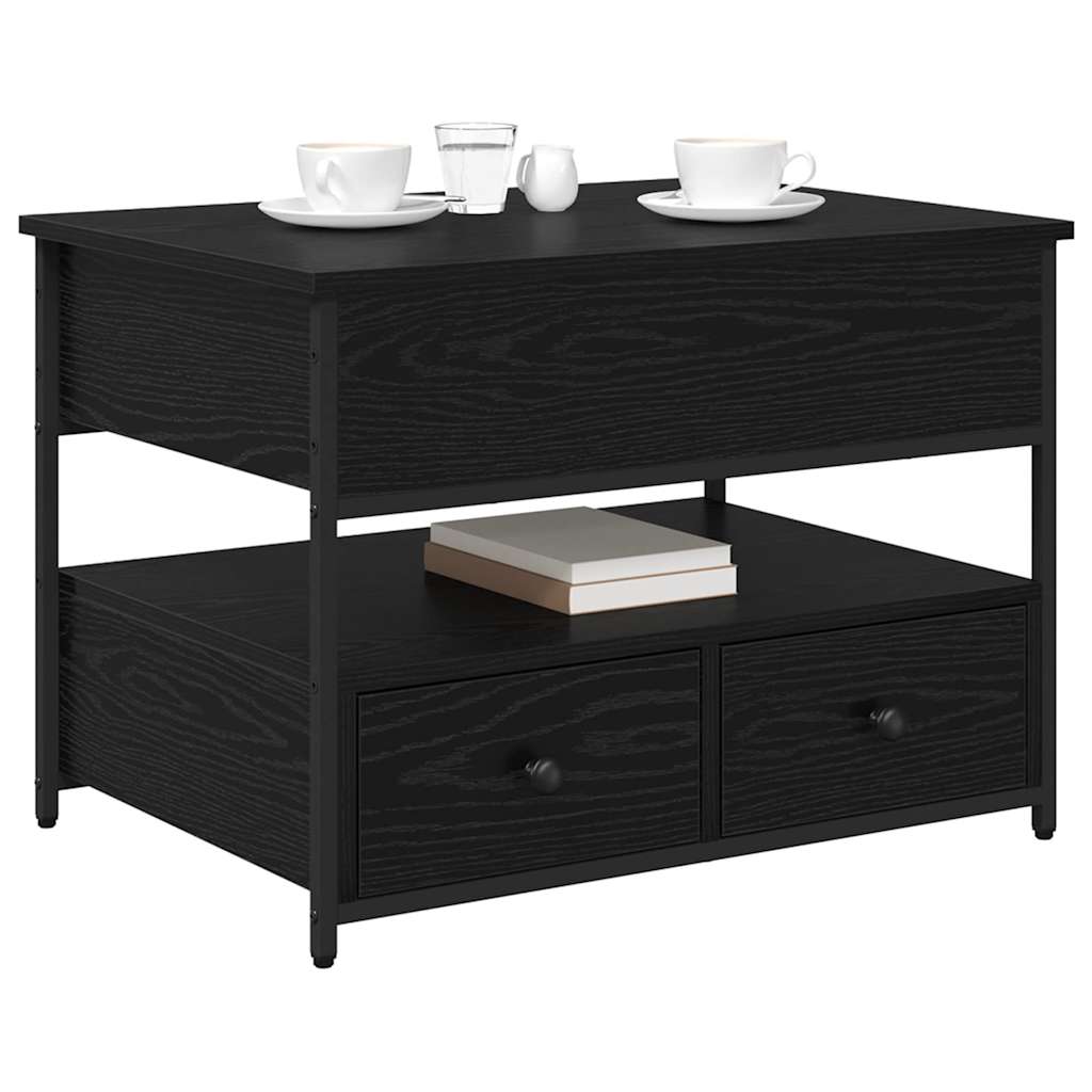 Coffee Table Black Oak Effect 70 x 50 x 54.5 cm Engineered Wood