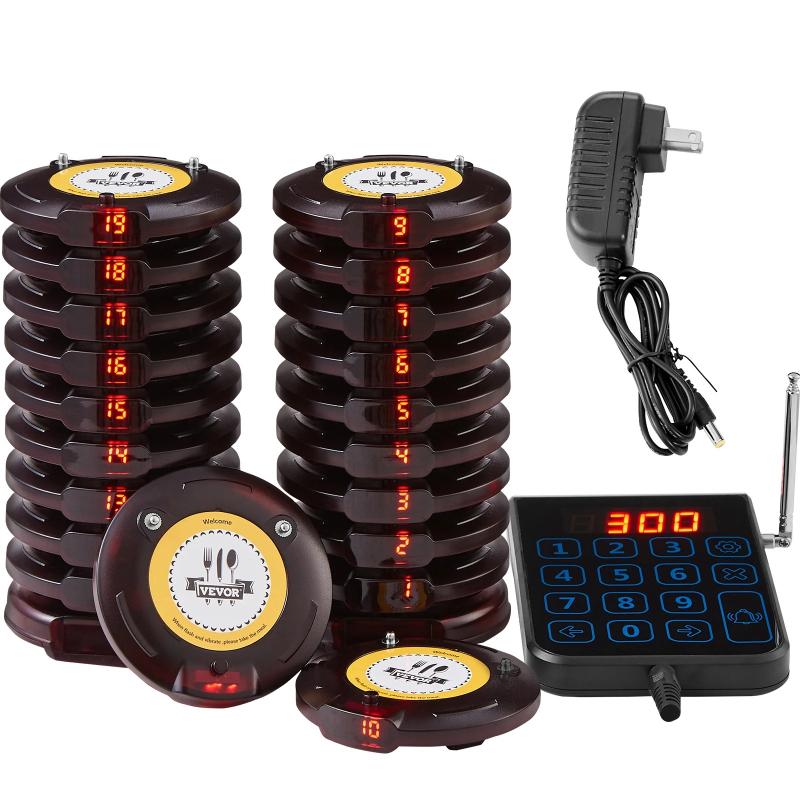 Restaurant Pager System Wireless Long Range Lineup Waiting Queue Signal Guest Customer Calling Beepers for Food Truck