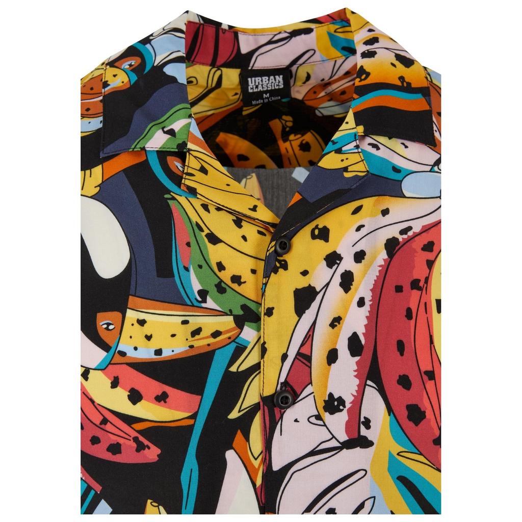 Urban Classics Mens Toucan Viscose All-Over Print Resort Shirt