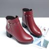 Mom shoes winter velvet thickened soft leather cotton shoes women, new fur shoes women's    and elderly thick heel short boots