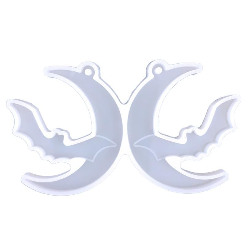 

Moon Witch Bat Earring Silicone Mold Suitable for Epoxy Resin Diy Craft Backpack Pendant Ornament Jewelry Making