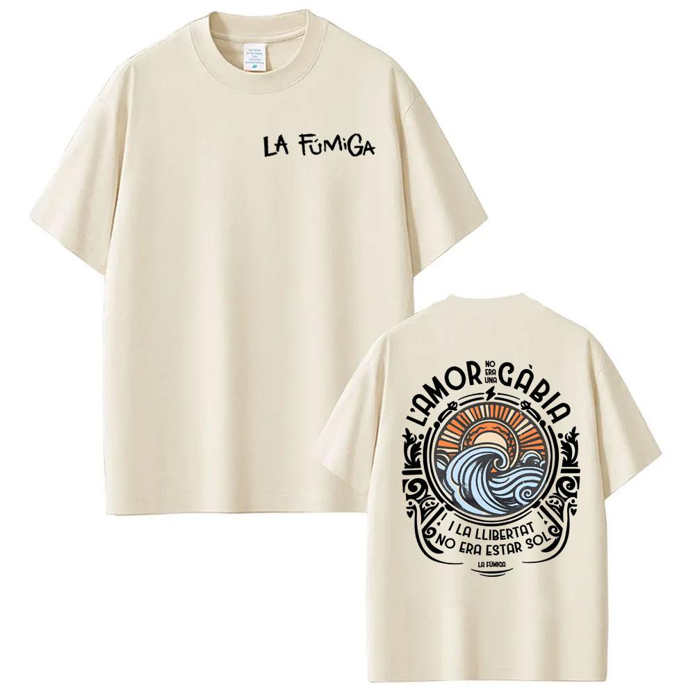 Band La Fumiga Llibertat Album Merch T Shirts for Men Women Fashion Cool TShirt High Quality Oversized Cotton Tshirt Streetwear