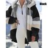 New Winter Women's Fashion Jacket Hooded Warm Plush Loose Jacket for Women Patchwork Winter Outerwear Faux Fur Zipper Ladies Parka Coat Plus Size