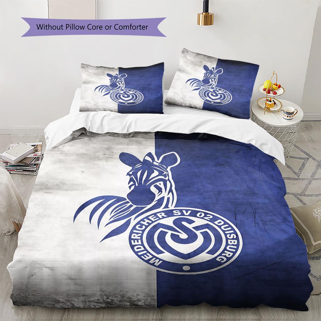 MSV Duisburg Pattern Bedding,Quilt Set Quilt Cover Pillowcase Home Birthday Gift(1 * duvet cover + 2 * pillowcase, without core)