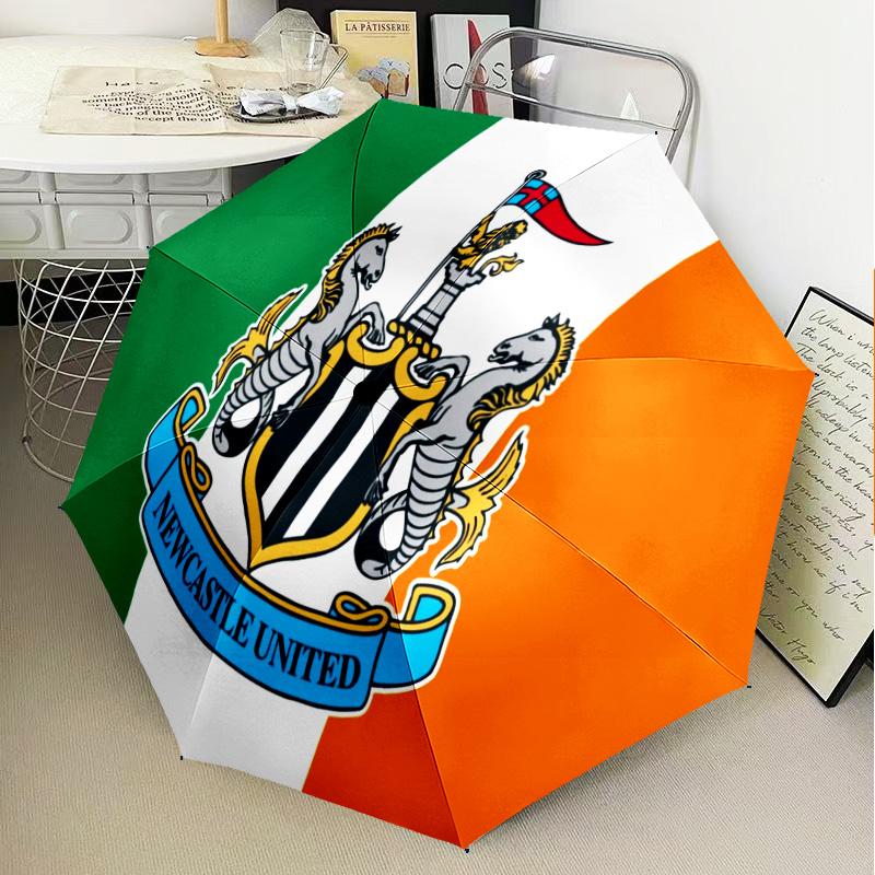 Newcastle United Crest Automatic Folding Umbrella - 8-Rib Travel Umbrella with Auto Open/Close & Portable Gifts for Holidays or Birthdays