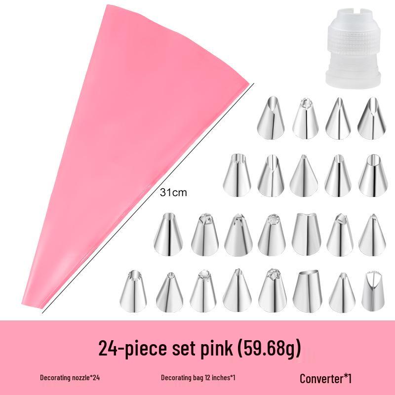 Stainless Steel Cake Decorating Tips Set with EVA Piping Bag