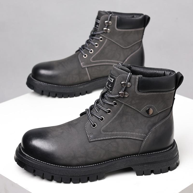 2025 New  Motocross Boots Lace Up Non-Slip Ankle Boots Winter Plush Snow Boots Botas Classic Mens High Top Outdoor Shoes