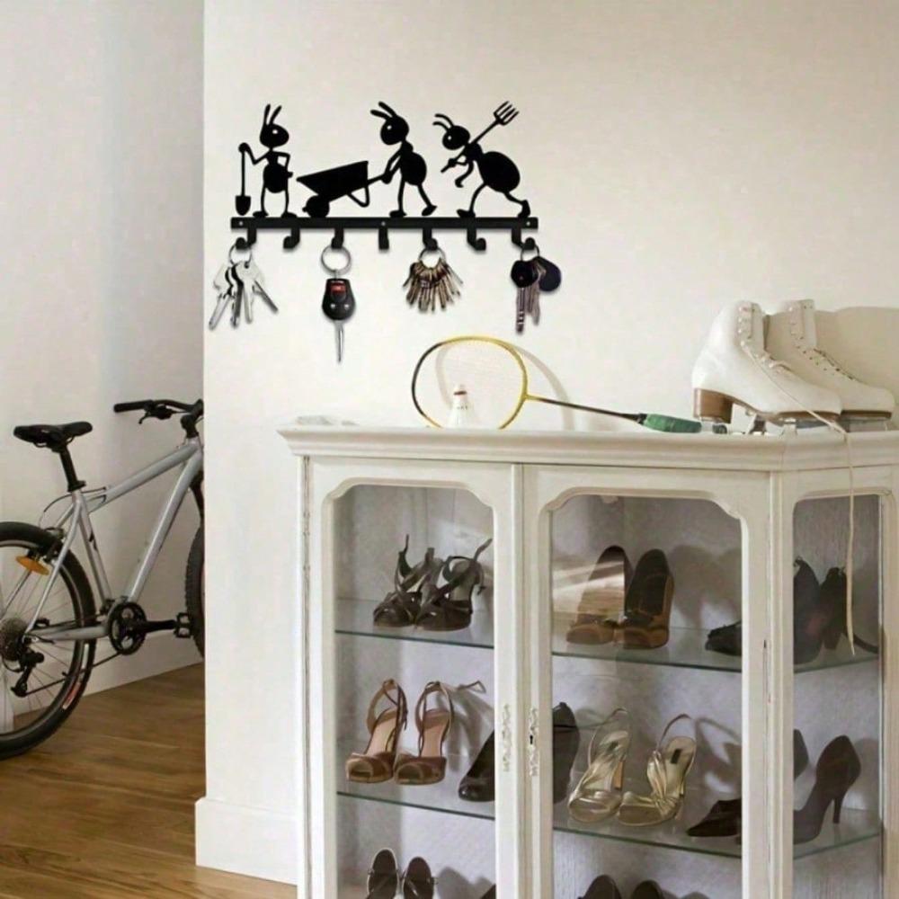 Metal Wall Mount Key Holder Heavy Duty Keychain Organizer Ant Design Entryway Storage Hanger