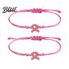 Breast Cancer Awareness Jewelry 2 Pcs Bracelets Adjustable Braided String Pink Ribbon Accessory Bracelets with Charm Inspirational Gifts for