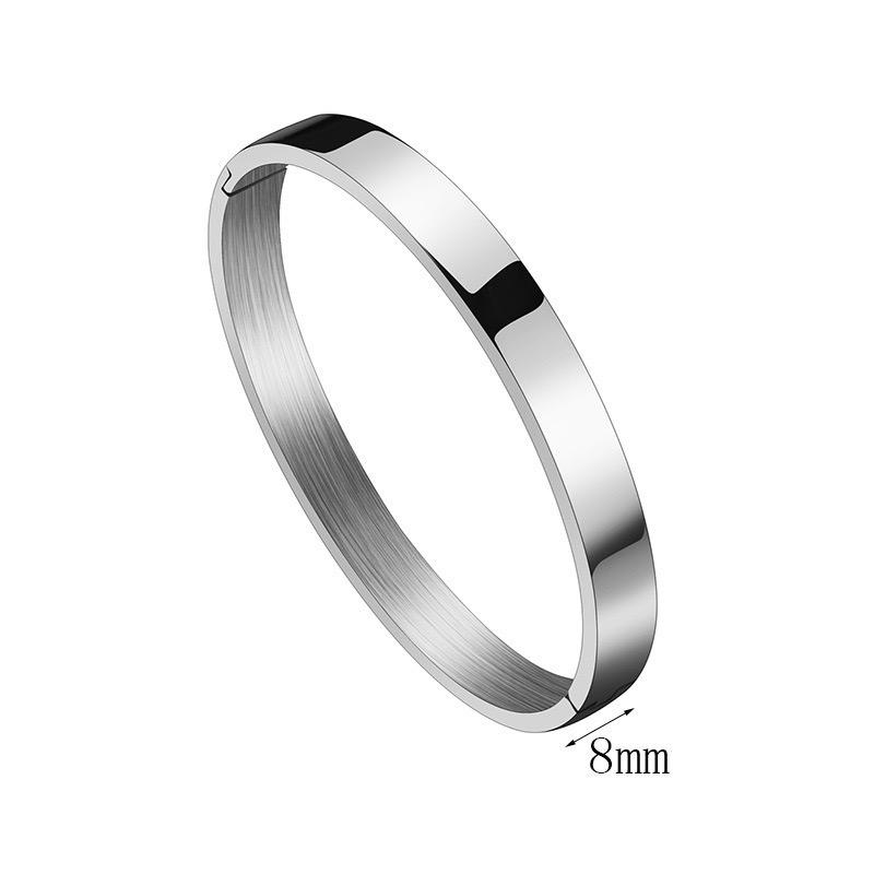 100% Stainless Steel Bangle Men Women 4mm 6mm 8mm Bracelet 3 Colors Leisure Versatile Accessories Valentine Day Gift For Lovers
